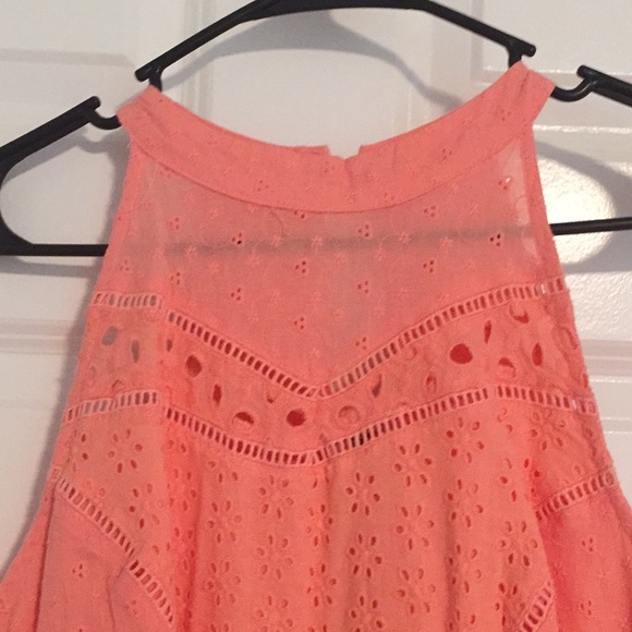 Coral pink halter neckline sundress - Picture 4 of 6